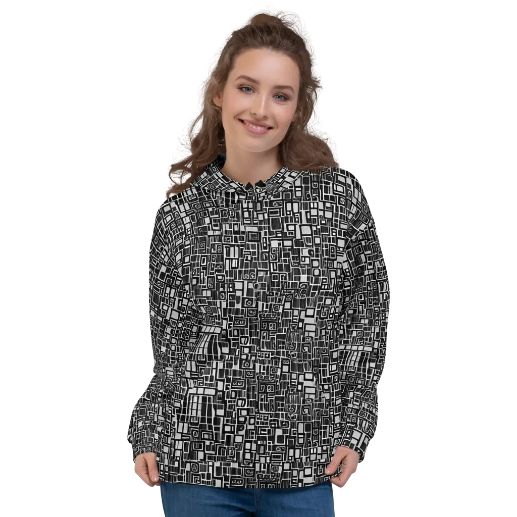 Monochrome Maze on Hoodie — Front