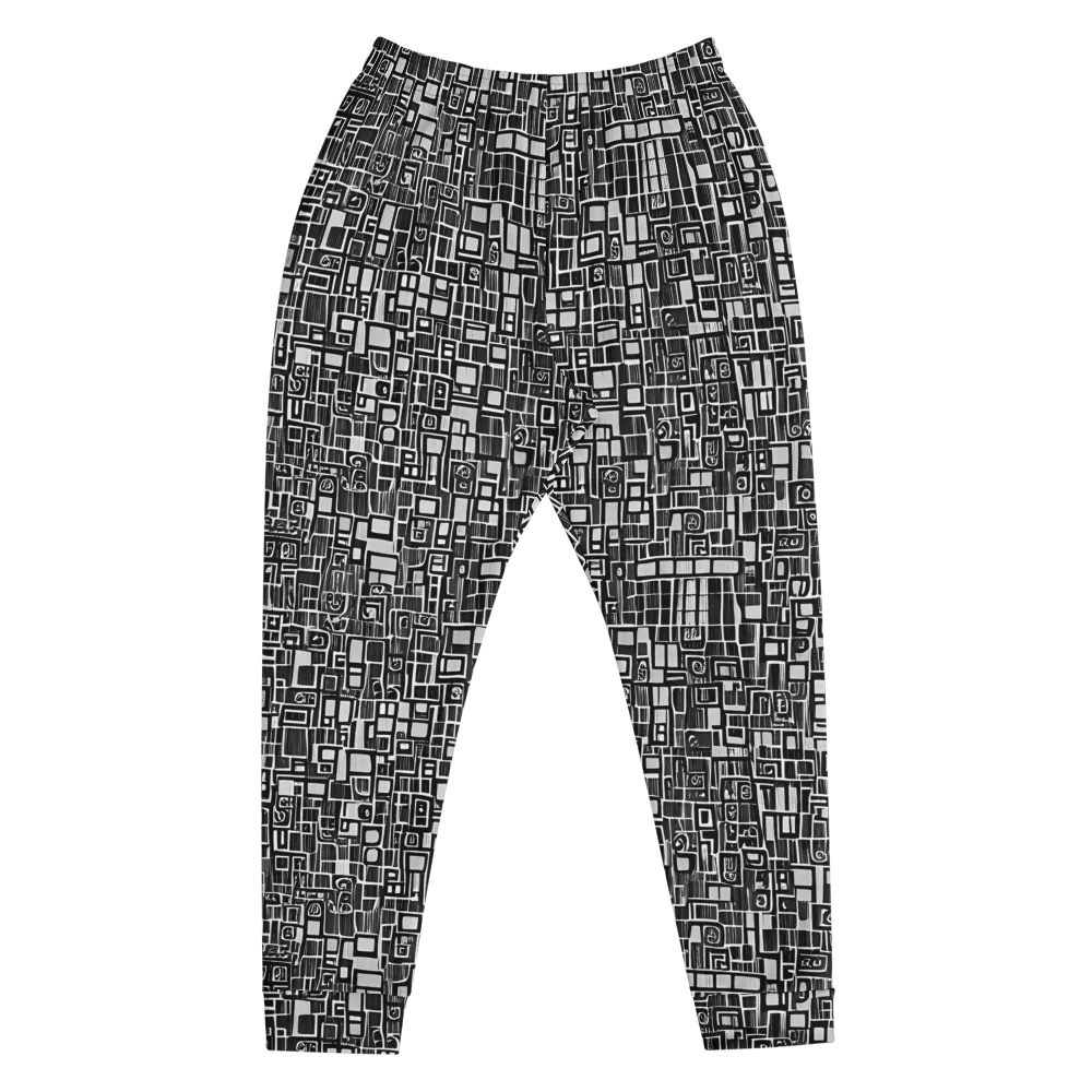 Monochrome Maze on Men's Joggers — Front