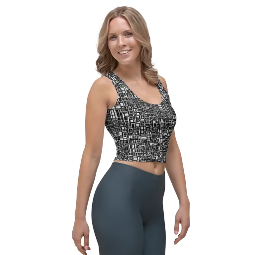 Monochrome Maze on a Crop Top