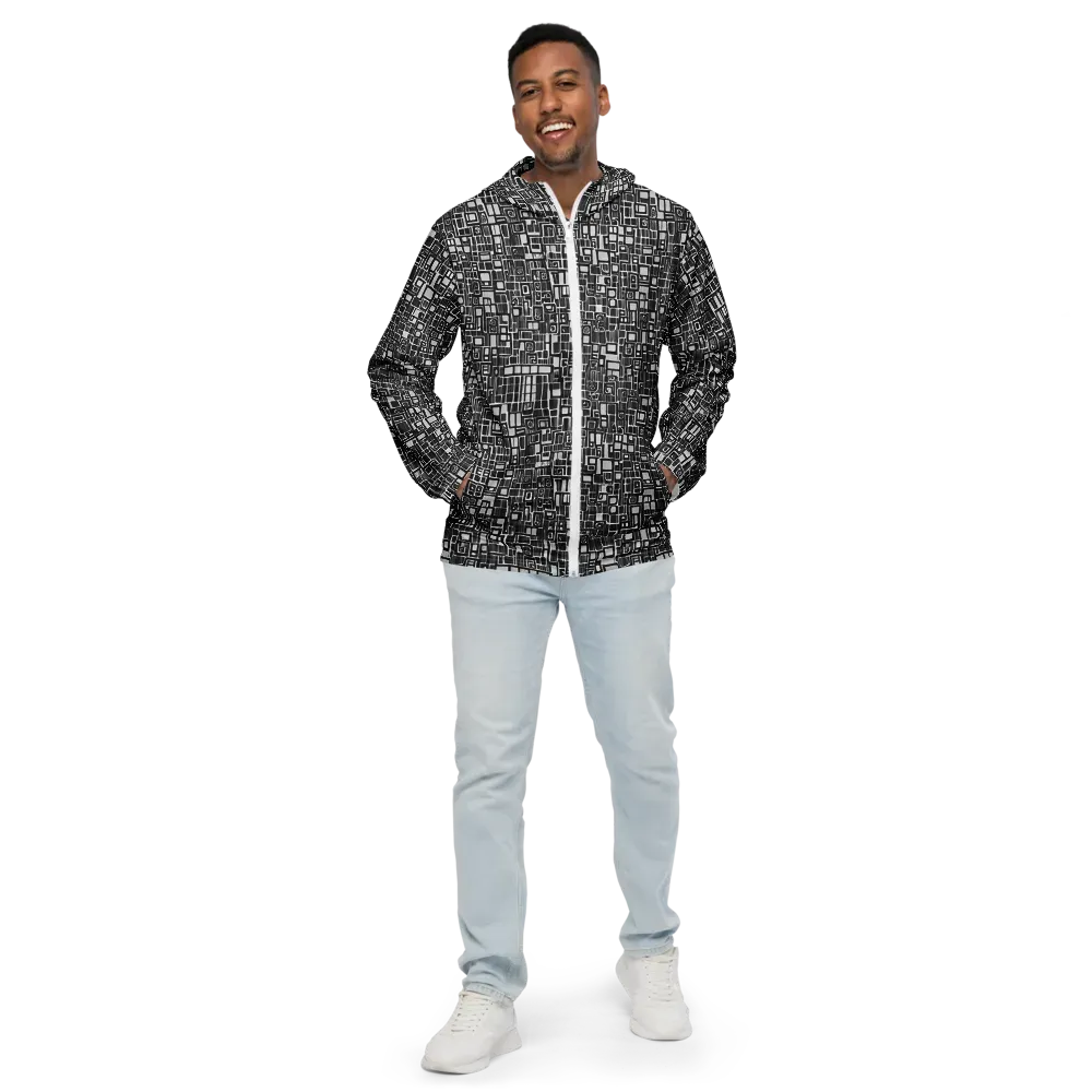 Monochrome Maze on Men's Windbreaker — Front