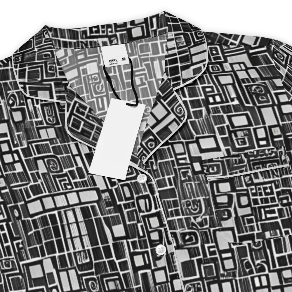 Monochrome Maze on Women's Short Sleeve Pajama Top — Product details