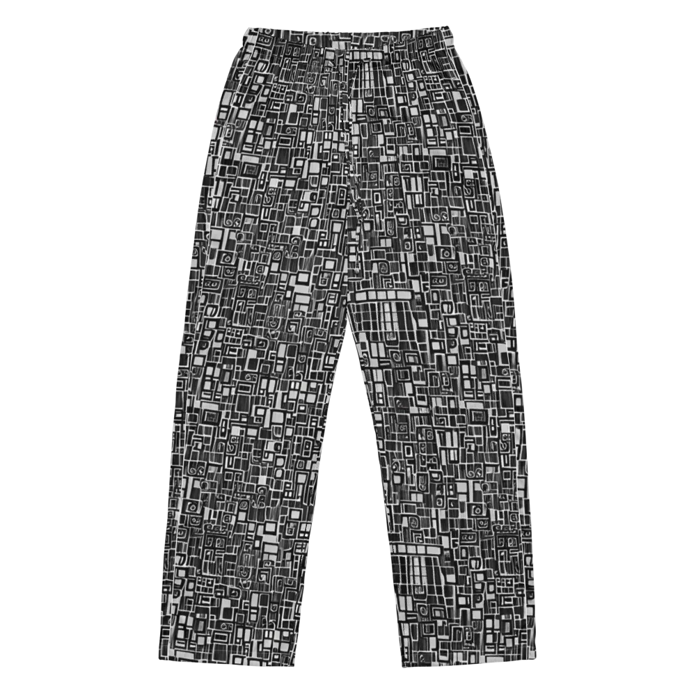 Monochrome Maze on Women's Pajama Pants — Front