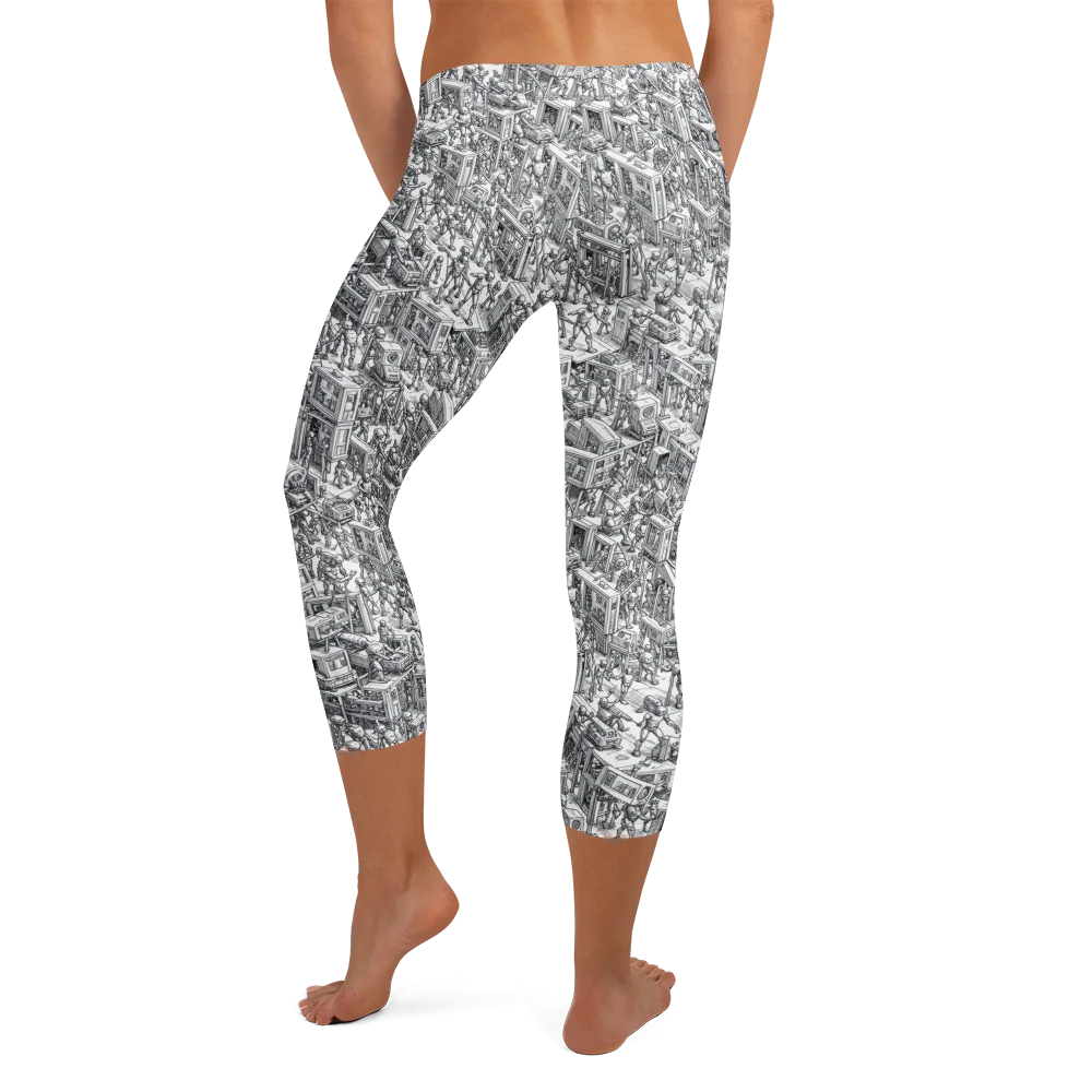 Machina Menagerie on Capri Leggings — Back