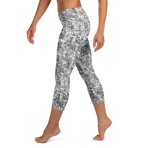 Machina Menagerie on a Capri Leggings