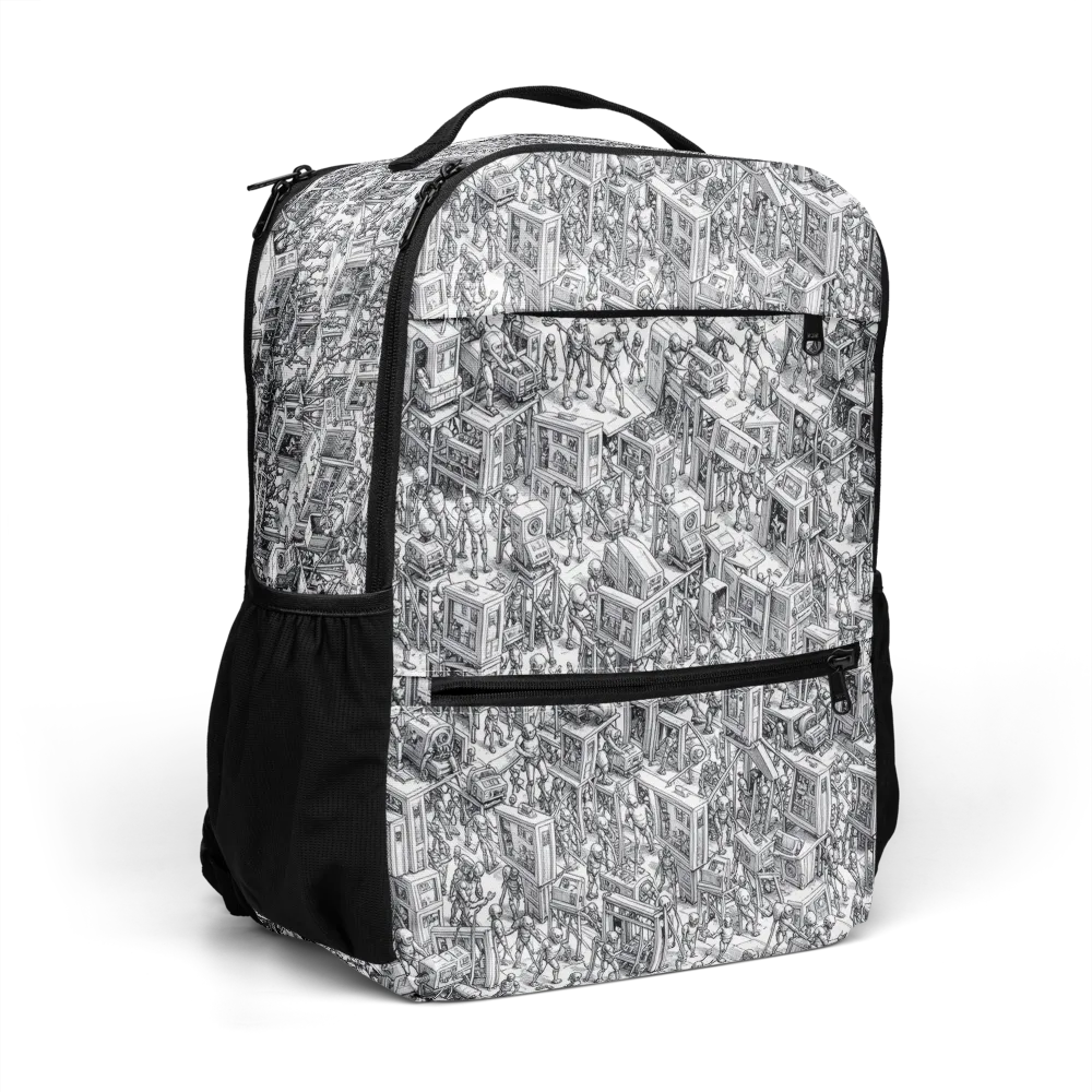 Machina Menagerie on Utility Backpack — Right Front