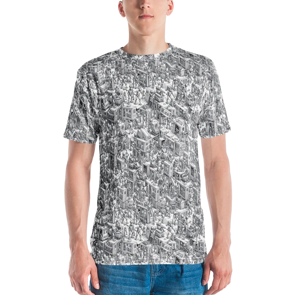 Machina Menagerie on Men's Crew Neck T-Shirt — Front