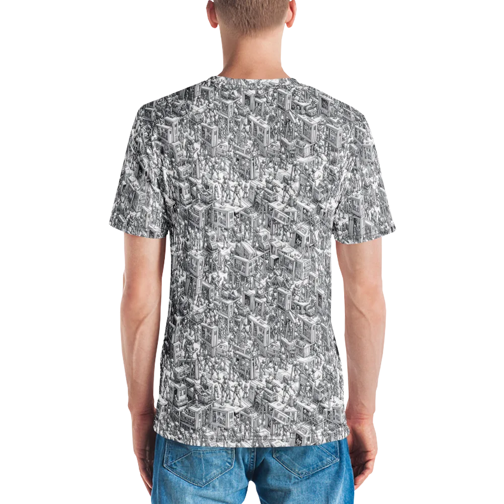 Machina Menagerie on Men's Crew Neck T-Shirt — Back