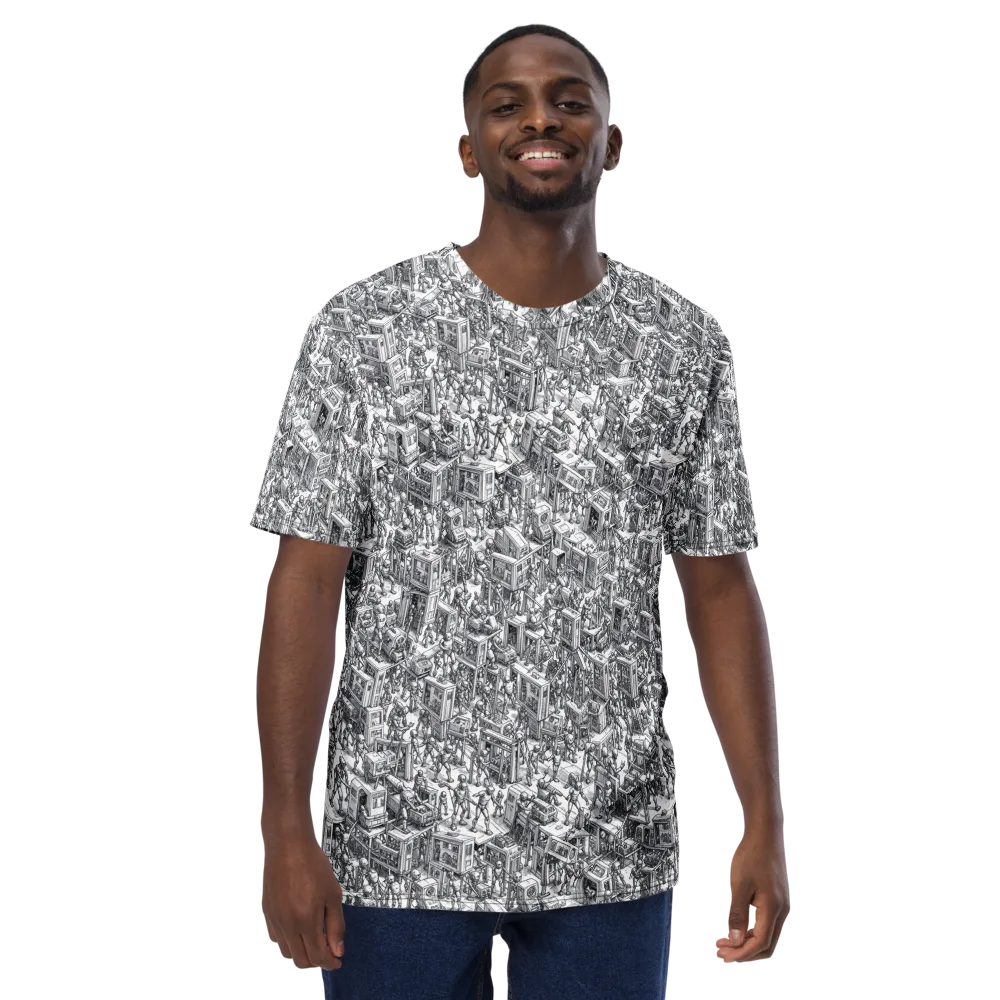 Machina Menagerie on Men's Crew Neck T-Shirt — Front