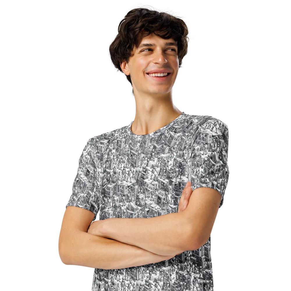 Machina Menagerie on Men's Crew Neck T-Shirt — Left Front