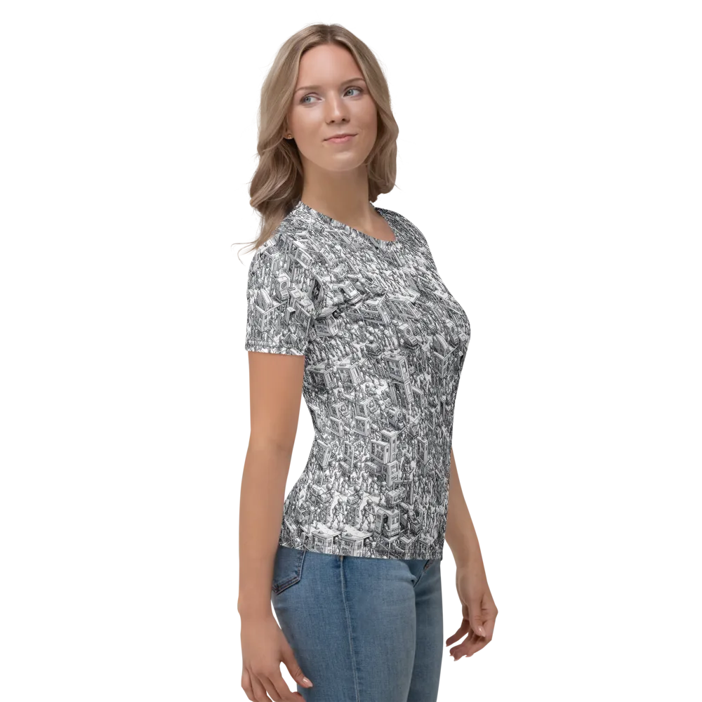 Machina Menagerie on Women's Crew Neck T-Shirt — Right