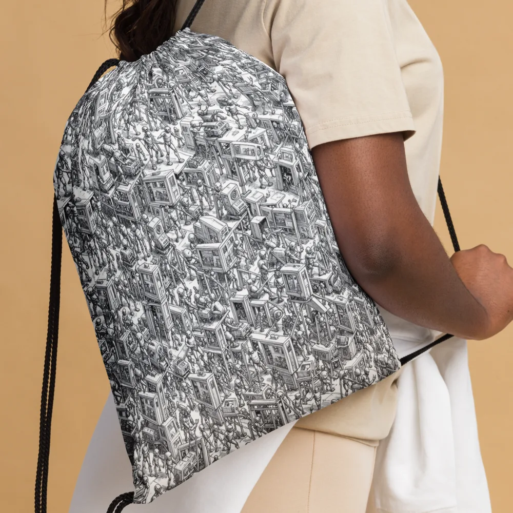 Machina Menagerie on Drawstring Bag — Front