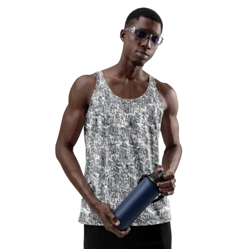 Machina Menagerie on a Men's Tank Top