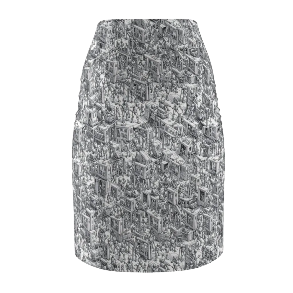 Machina Menagerie on Pencil Skirt — Back