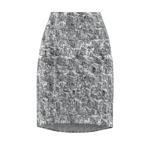 Machina Menagerie on a Pencil Skirt