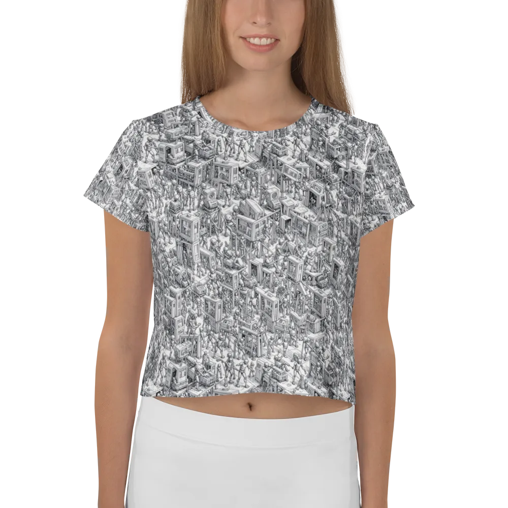 Machina Menagerie on Crop Tee — Front