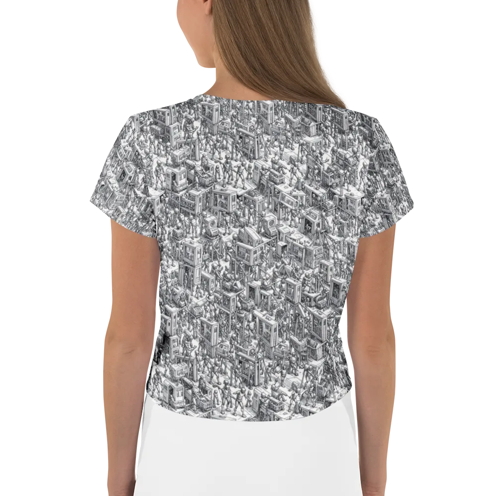 Machina Menagerie on Crop Tee — Back