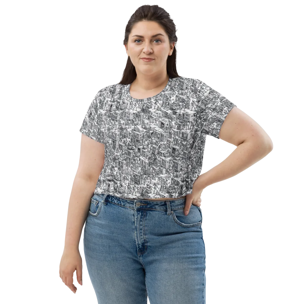 Machina Menagerie on Crop Tee — Front