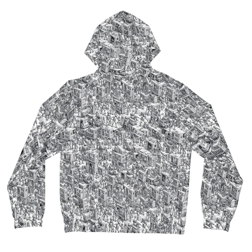 Machina Menagerie on Women's Full-Zip Hoodie — Back