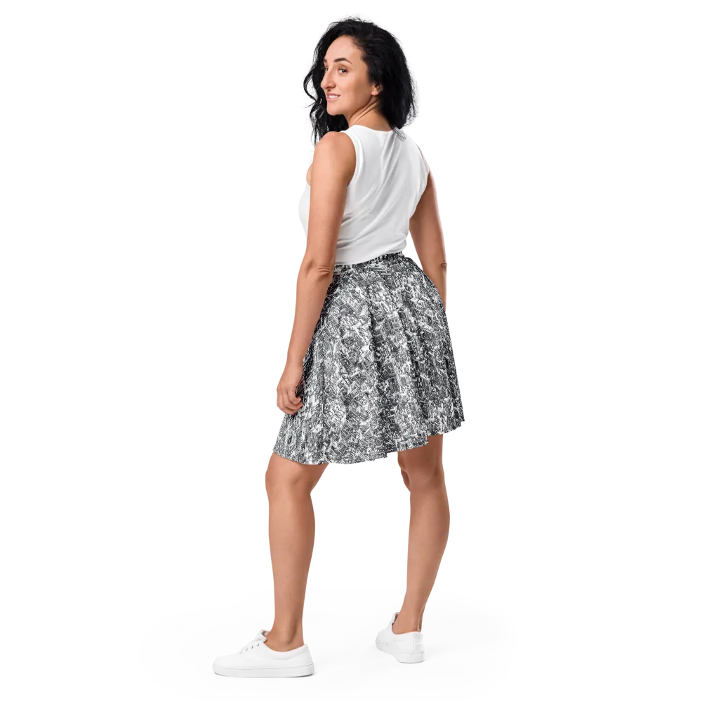 Machina Menagerie on Skater Skirt — Back