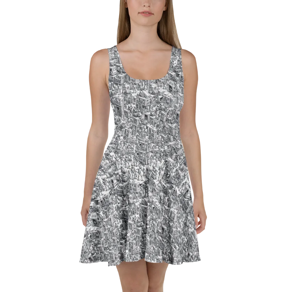 Machina Menagerie on Skater Dress — Front