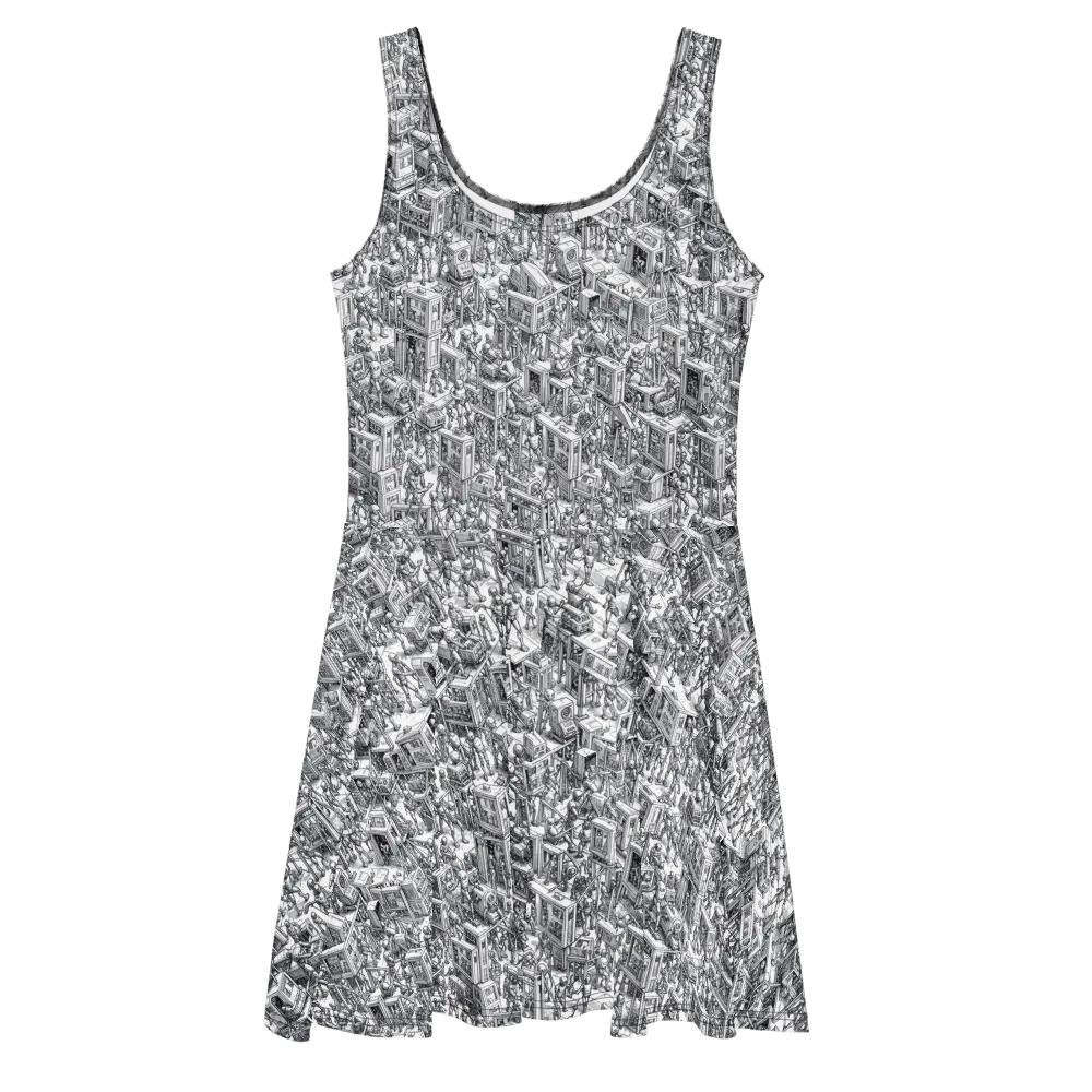 Machina Menagerie on Skater Dress — Front