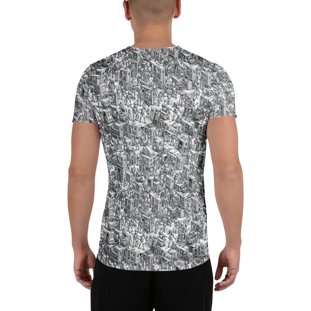 Machina Menagerie on Men's Athletic T-Shirt — Back