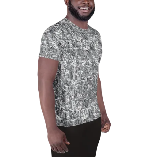 Machina Menagerie on a Men's Athletic T-Shirt