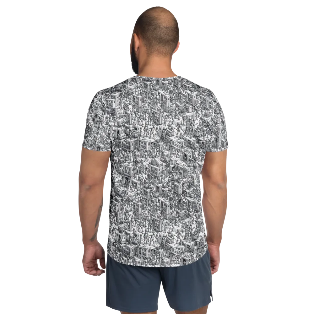 Machina Menagerie on Men's Athletic T-Shirt — Back