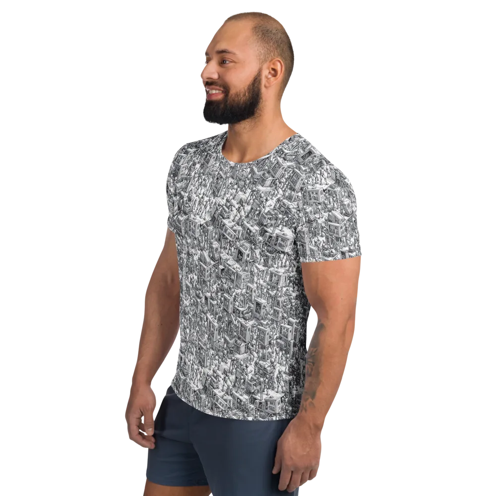 Machina Menagerie on Men's Athletic T-Shirt — Left