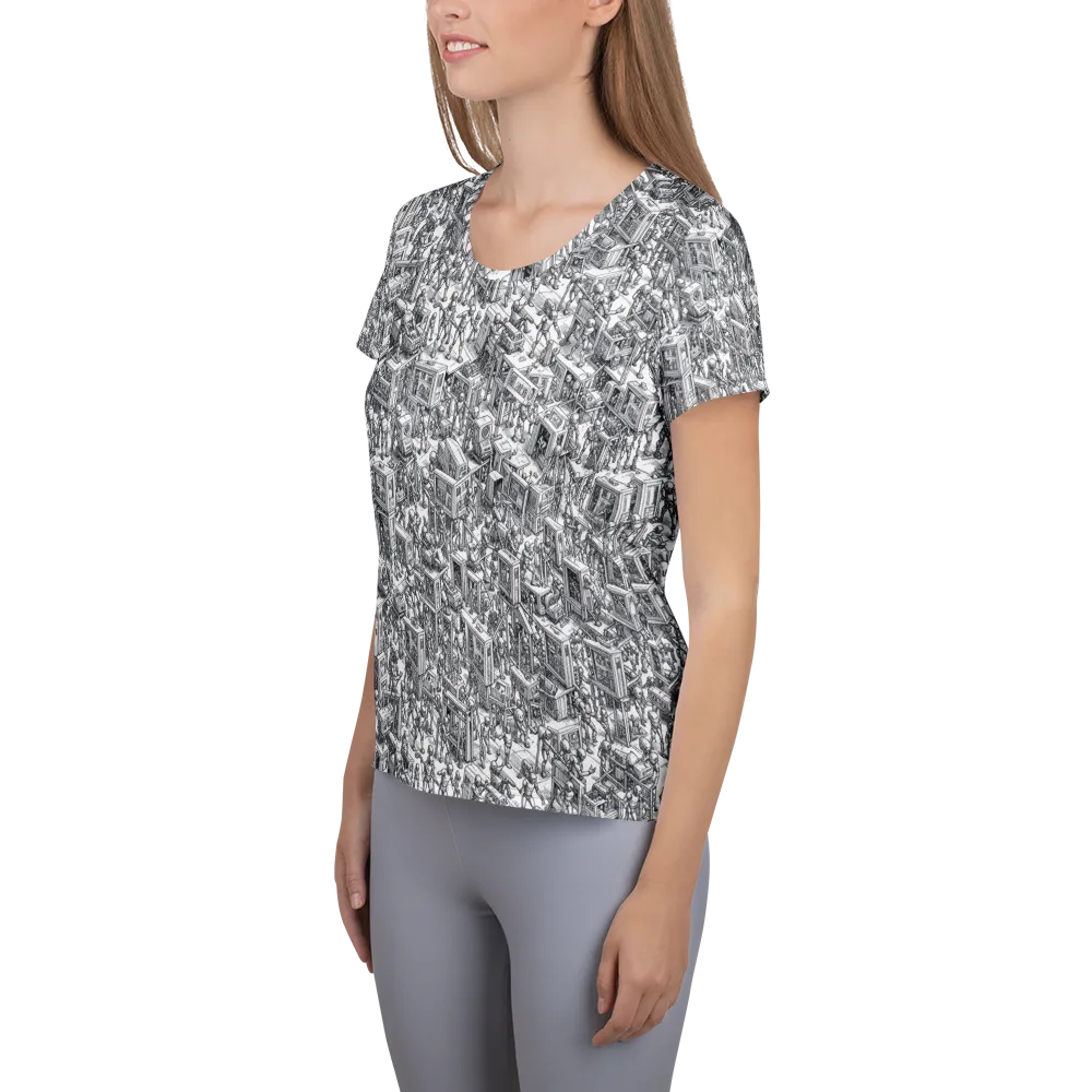 Machina Menagerie on Women's Athletic T-Shirt — Left