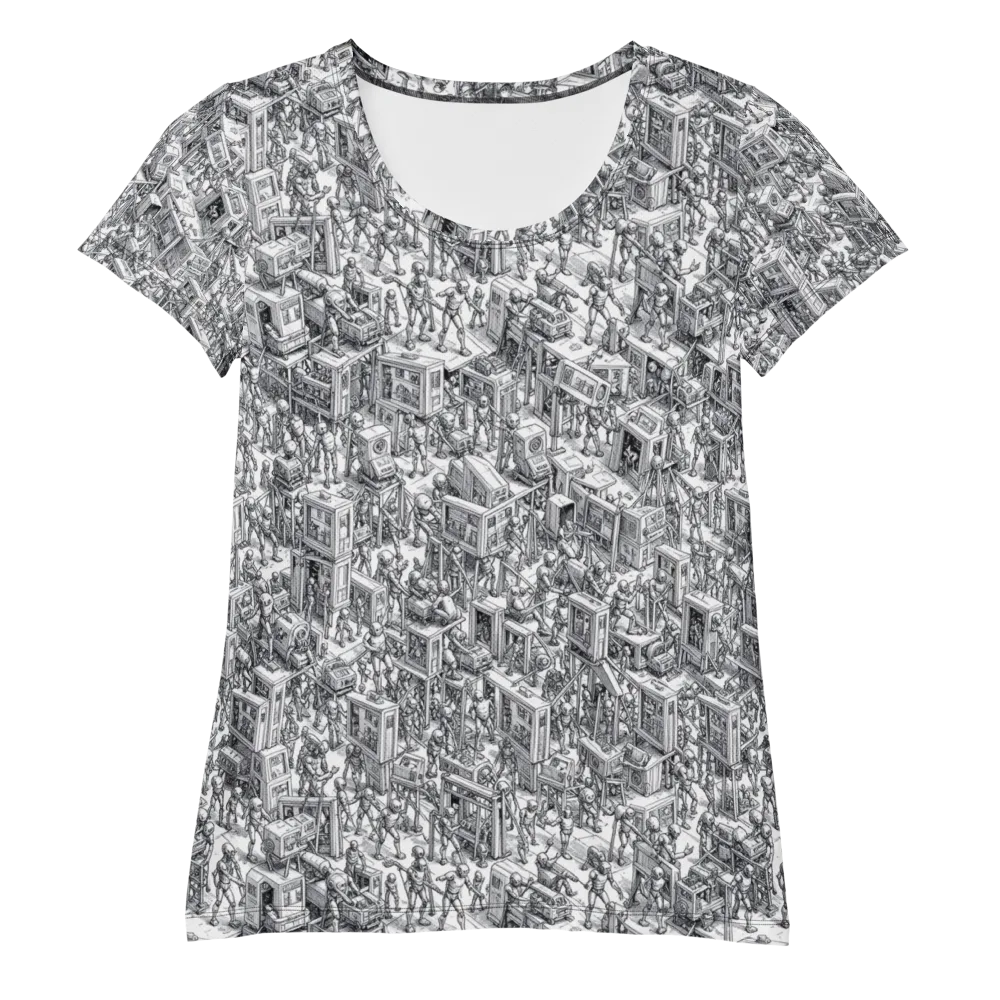Machina Menagerie on Women's Athletic T-Shirt — Front