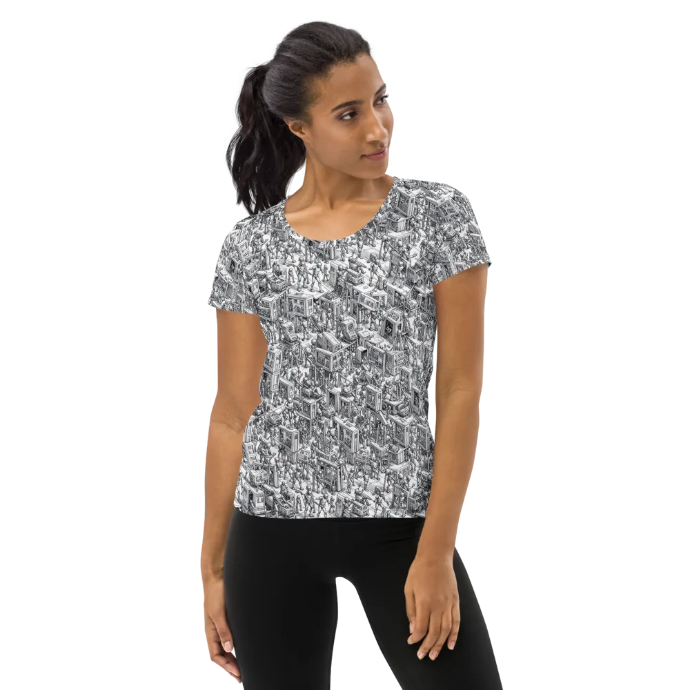 Machina Menagerie on Women's Athletic T-Shirt — Front