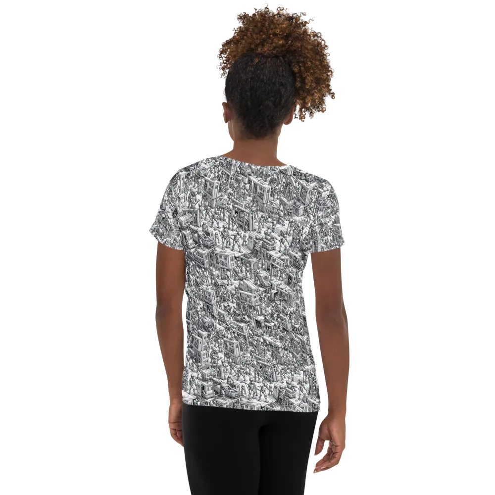 Machina Menagerie on Women's Athletic T-Shirt — Back