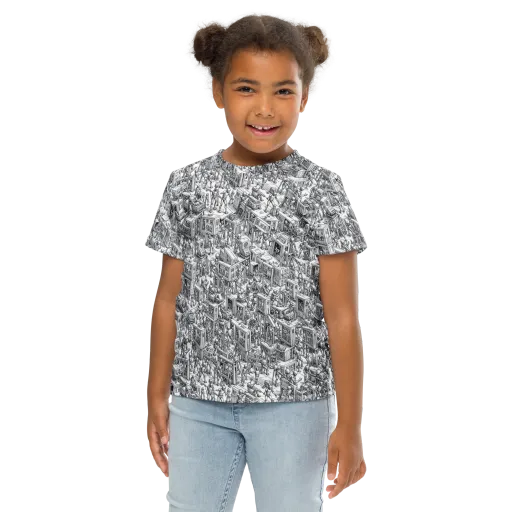 Machina Menagerie on a Kids Crew Neck T-Shirt