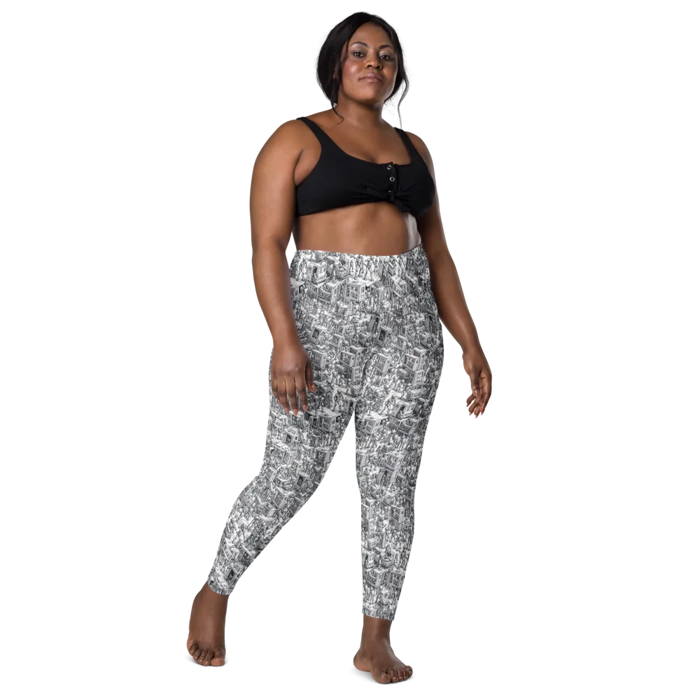 Machina Menagerie on Leggings with Pockets — Front