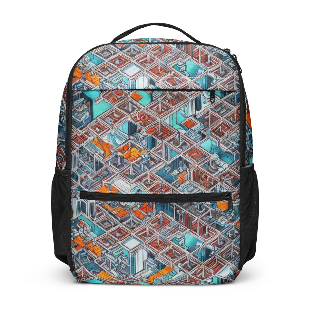 Vermilion Grid on Utility Backpack — Front