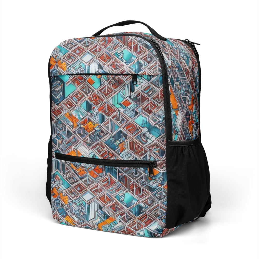 Vermilion Grid on Utility Backpack — Left Front
