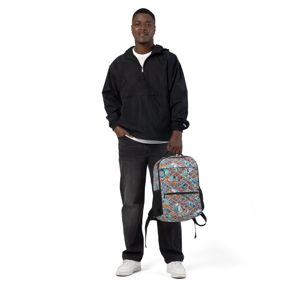 Vermilion Grid on Utility Backpack — Front