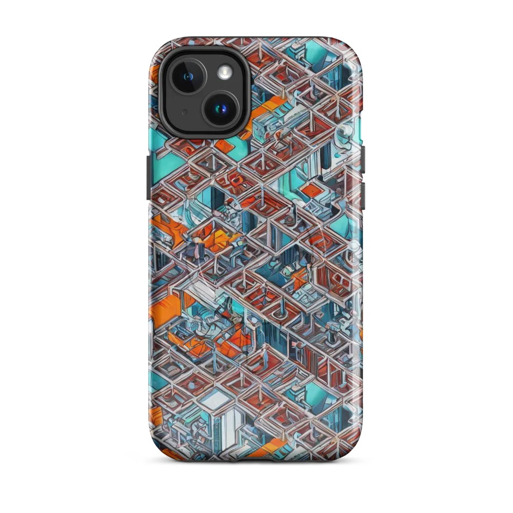 Vermilion Grid on MagSafe Tough Case for iPhone® — Front
