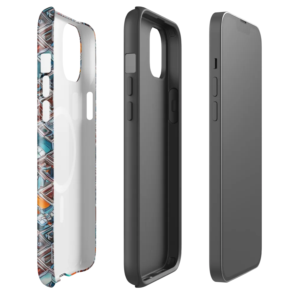 Vermilion Grid on MagSafe Tough Case for iPhone® — Front