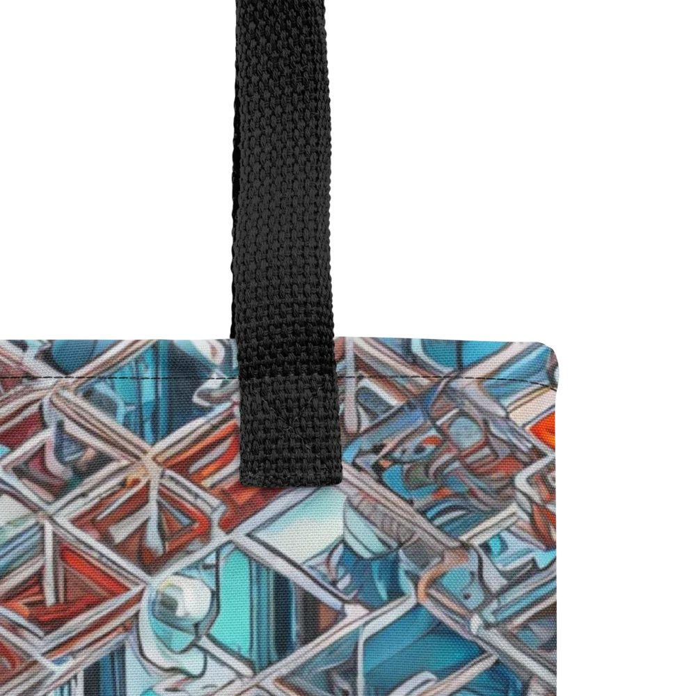 Vermilion Grid on Tote Bag — Product details