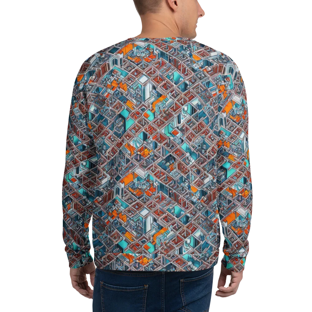 Vermilion Grid on Sweatshirt — Back