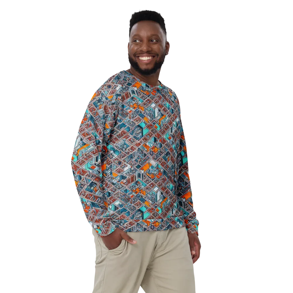 Vermilion Grid on Sweatshirt — Front