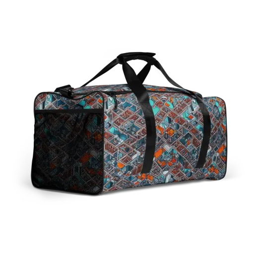 Vermilion Grid on a Duffle Bag