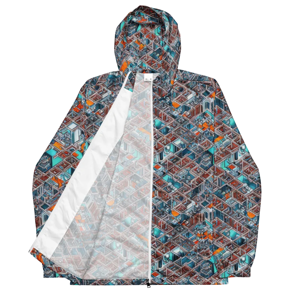 Vermilion Grid on Men's Windbreaker — Front