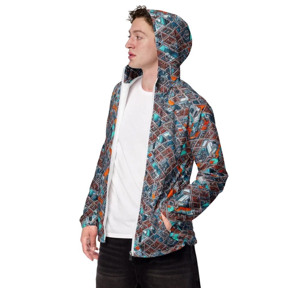 Vermilion Grid on Men's Windbreaker — Left Front