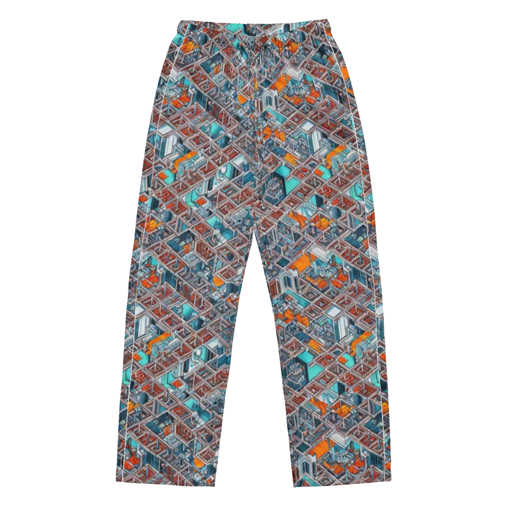 Vermilion Grid on Women's Pajama Pants — Front