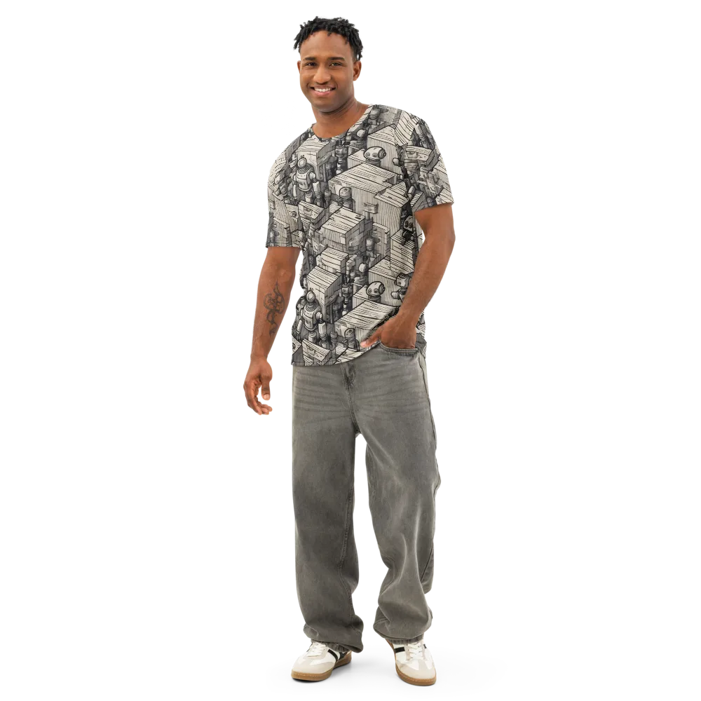 Clockwork Quarter on Men's Cotton Crew Neck T-Shirt — Front