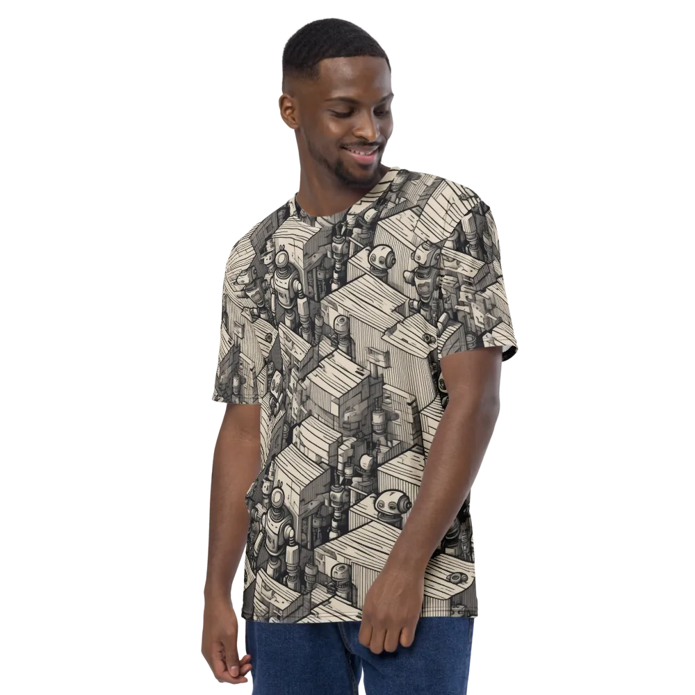 Clockwork Quarter on Men's Crew Neck T-Shirt — Left