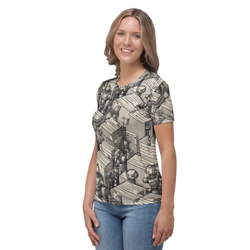 Clockwork Quarter on Women's Crew Neck T-Shirt — Left